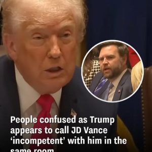 People confused as Trump appears to call JD Vance ‘incompetent’ with him in the same room