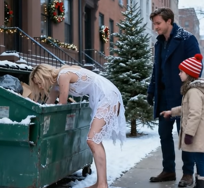 Dad, why is she looking for food in the trash? the little girl asked the CEO, What he did next left her speechless